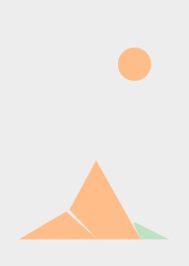 Geometrik Dağlar siluet manzara çizimi