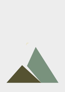 Geometrik Dağlar siluet manzara resmi