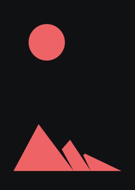 Geometrik Dağlar manzarası, sanat afişi çizimi