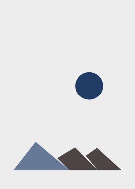 Geometrik Dağlar manzarası, sanat afişi çizimi