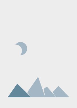 Geometrik Dağlar siluet manzara çizimi