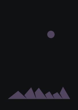 Geometrik Dağlar siluet manzara resmi