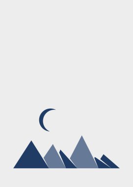 Geometrik Dağlar siluet manzara çizimi