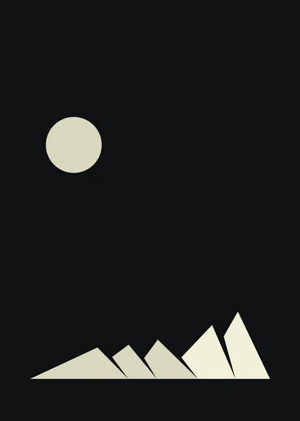 Geometrik Dağlar Siluet Manzara Resmi — Stok Vektör