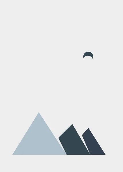 Montanhas Geométricas Paisagem Ilustração Cartaz Arte — Vetor de Stock