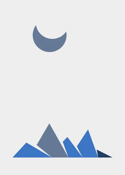 幾何学的な山脈のシルエットの風景イラスト — ストックベクタ