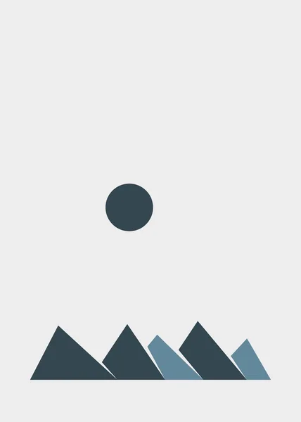 Geometrische Berge Silhouette Landschaft Illustration — Stockvektor