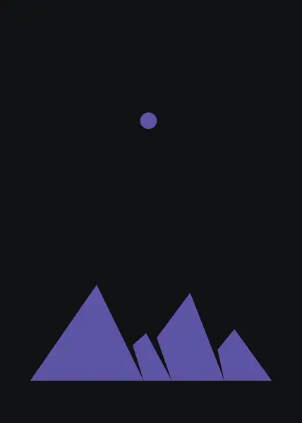 Montagnes Géométriques Paysage Illustration Affiche Art — Image vectorielle
