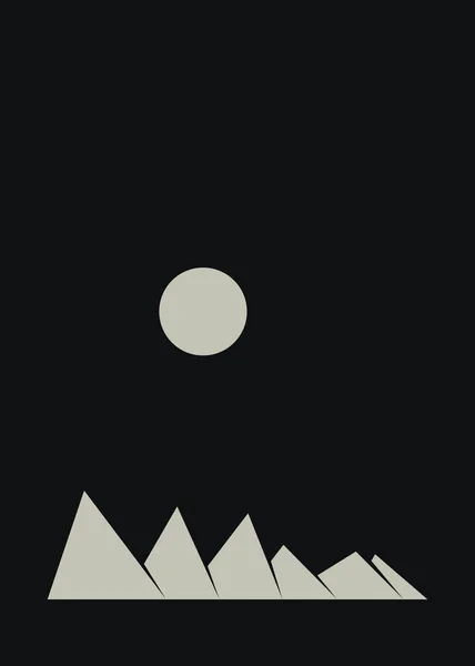 Montagne Geometriche Paesaggio Illustrazione Poster Arte — Vettoriale Stock