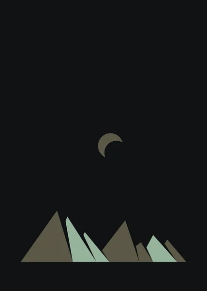 Montagnes Géométriques Silhouette Paysage Affiche Illustration — Image vectorielle