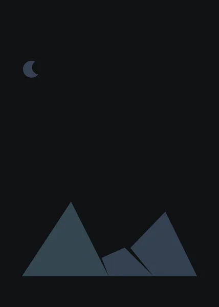 Geometric Mountains Landscape Art Poster Illustration — Stock Vector