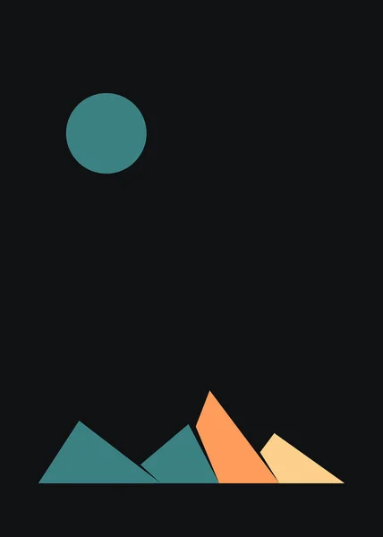 Montagne Geometriche Silhouette Paesaggio Illustrazione — Vettoriale Stock
