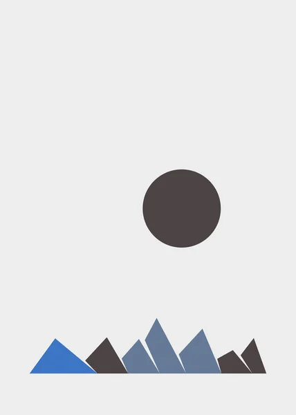 Geometric Mountains Landscape Art Poster Illustration — Stock Vector