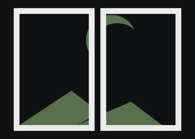 Geometrik Dağlar siluet manzara resmi