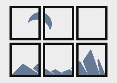 Geometrik Dağlar siluet manzara resmi