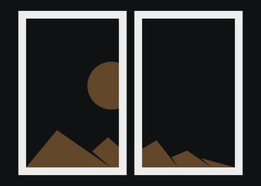 Geometrik Dağlar siluet manzara resmi