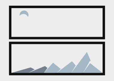 Geometrik Dağlar siluet manzara resmi