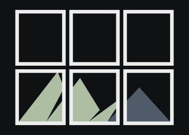 Geometrik Dağlar siluet manzara resmi