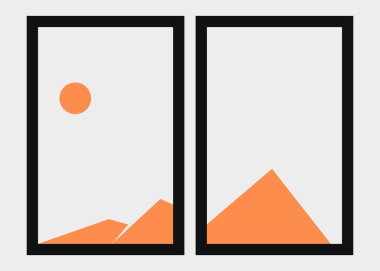 Geometrik Dağlar siluet manzara resmi