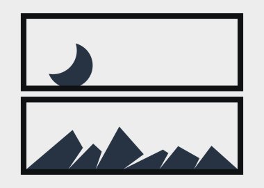 Geometrik Dağlar siluet manzara resmi