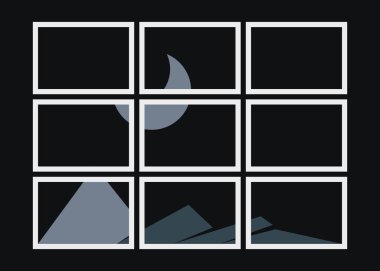 Geometrik Dağlar siluet manzara resmi