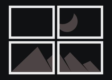 Geometrik Dağlar siluet manzara resmi