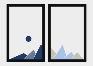 Geometrik Dağlar siluet manzara resmi