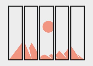Geometrik Dağlar siluet manzara resmi