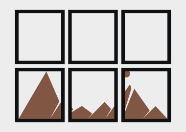 Geometrik Dağlar siluet manzara resmi