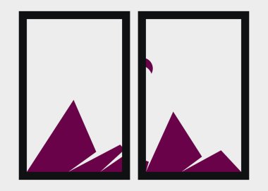 Geometrik Dağlar siluet manzara resmi