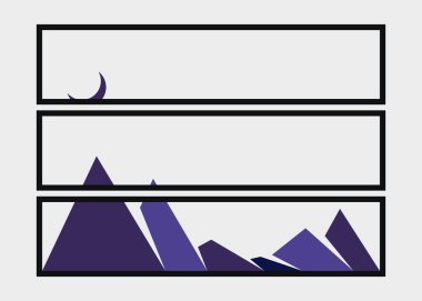 Geometrik Dağlar siluet manzara resmi