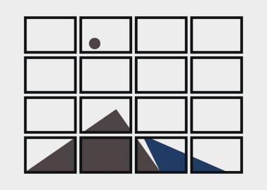 Geometrik Dağlar siluet manzara resmi