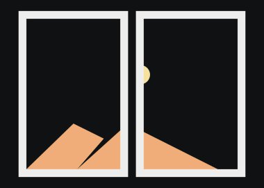 Geometrik Dağlar siluet manzara resmi