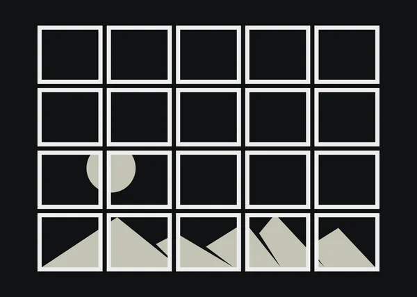 Geometrikus Hegyek Sziluett Táj Művészet Plakát Illusztráció — Stock Vector