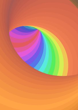 Renkli girdap solucan deliği girdabı bükülmesi, üretken sanat vektörü çizimi