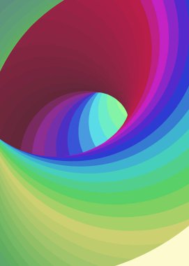 Renkli girdaplı solucan deliği, dijital sanat