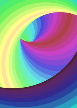 Renkli girdaplı solucan deliği, dijital sanat