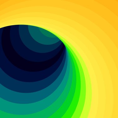 Renkli girdaplı solucan deliği, dijital sanat