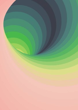 Renkli girdap solucan deliği girdabı bükülmesi, üretken sanat vektörü çizimi