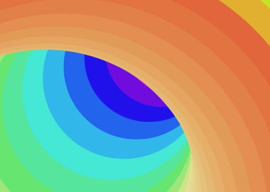 Renkli girdaplı solucan deliği, dijital sanat