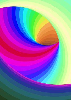 Renkli girdaplı solucan deliği, dijital sanat