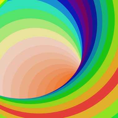 Renkli girdaplı solucan deliği, dijital sanat