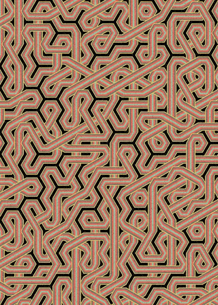 Färgglada Hexagon Kakel Art Illustration Bakgrund Design — Stock vektor