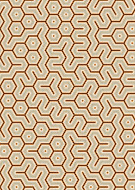 Renkli altıgen karo sanat arkaplanı, vektör illüstrasyonu 