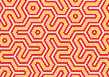 Renkli altıgen karo sanat arkaplanı, vektör illüstrasyonu 