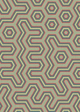 Renkli altıgen karo sanat arkaplanı, vektör illüstrasyonu 