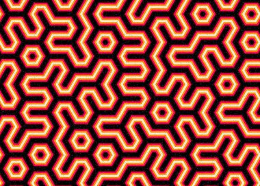 Renkli altıgen karo sanat arkaplanı, vektör illüstrasyonu 