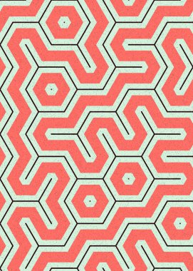 Renkli altıgen karo sanat arkaplanı, vektör illüstrasyonu 