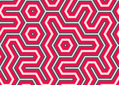 Renkli altıgen karo sanat arkaplanı, vektör illüstrasyonu 