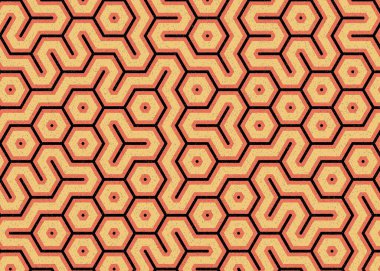 Renkli altıgen karo sanat arkaplanı, vektör illüstrasyonu 